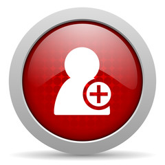 add contact red circle web glossy icon