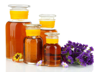 Medicine bottles isolated on white