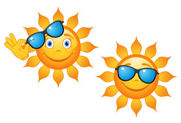 Funny sun in sunglasses