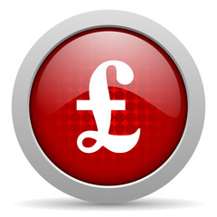 pound red circle web glossy icon