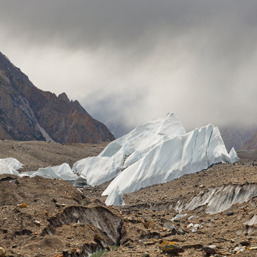 Ice Formations on the Baltoro Glacier