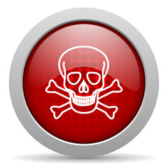 skull red circle web glossy icon