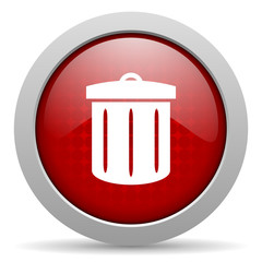 recycle red circle web glossy icon