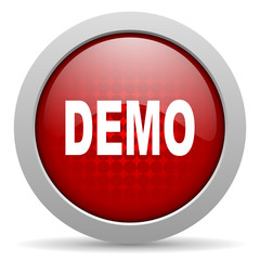 demo red circle web glossy icon