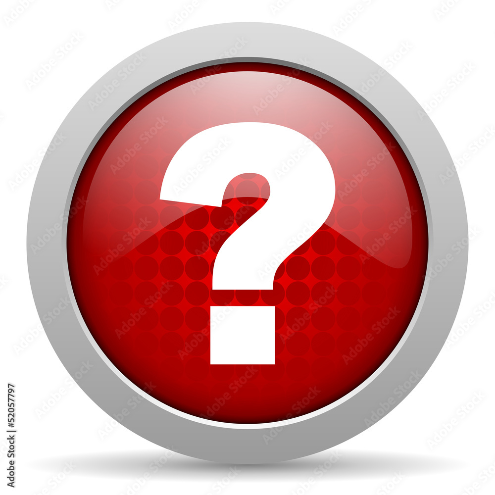 Poster question mark red circle web glossy icon