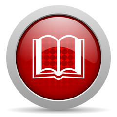 book red circle web glossy icon