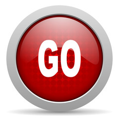 go red circle web glossy icon