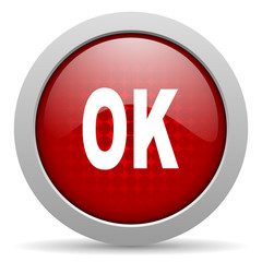 ok red circle web glossy icon