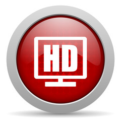 hd display red circle web glossy icon