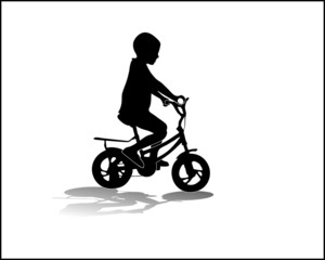 Obraz na płótnie Canvas boy on a bike