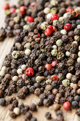 Blend of peppercorns close up