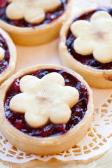 tasty tartlets with berry jam