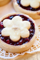 tasty tartlets with berry jam