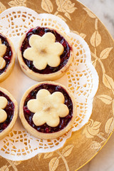 tasty tartlets with berry jam
