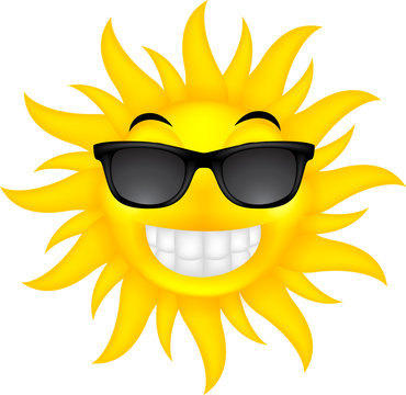happy summer sun with glasses