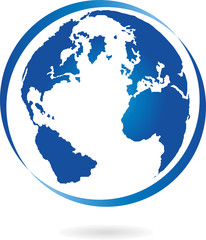 Fototapeta na wymiar Erde, Globus, Weltkugel, Logo, Zeichen