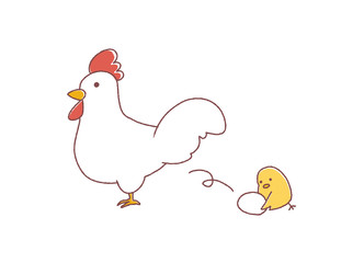 にわとりとひよこ
