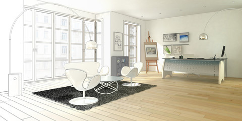 Modern Office Planing (drawing)