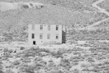 The abandoned Ghost Town of Rhyolite in Nevada. 