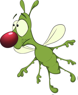 Green insect. Cartoon
