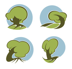 country landscape, vector collection sign, symbols and icons