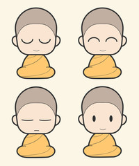 Buddhist Monk cartoon