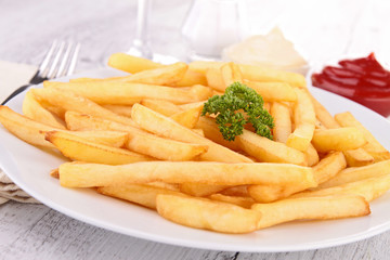 french fries and ketchup