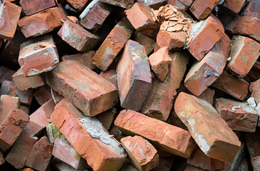 Red bricks pile