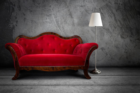 Empty Red Couch