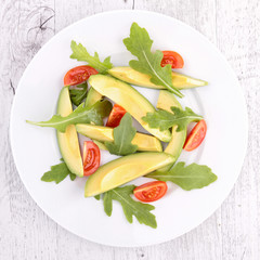 salad with avocado and tomato