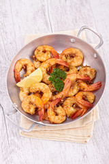 casserole with cooked shrimp