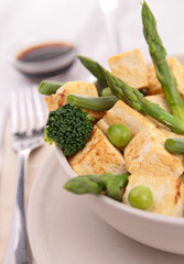 cooked tofu and vegetables