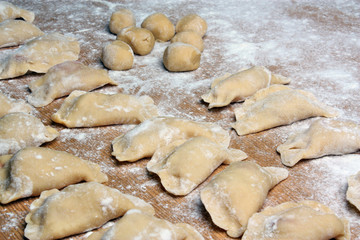 Preparing the dumplings