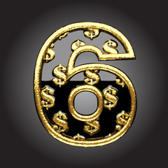 Vector black letter with dollars