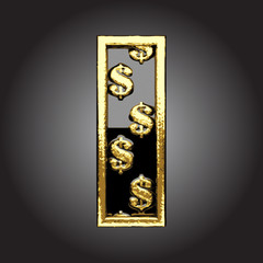 Vector black letter with dollars