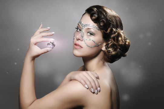 Girl with diamond make up