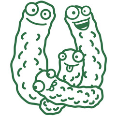 Funny Cucumber Family