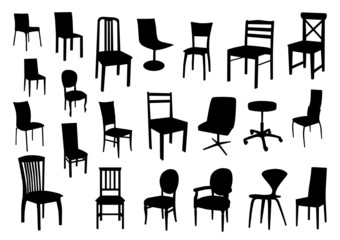 Set of chair silhouettes