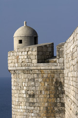 Fototapeta premium Guard place on the seaside on the Dubrovnik city walls