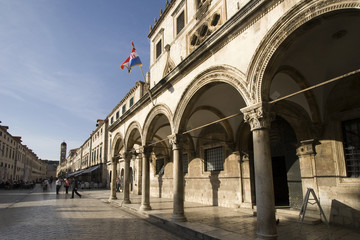 Fototapeta na wymiar Stradun, main street in Dubrovnik, Croatia