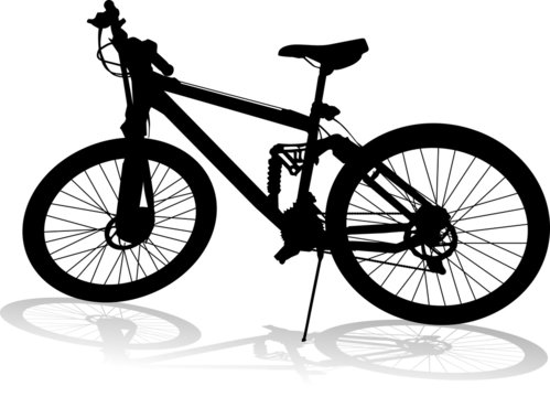 Silhouette of a sport bicycle on a white background