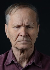 portrait of old sad man