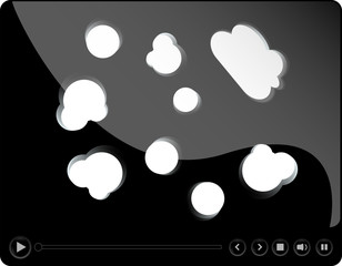Fototapeta na wymiar movie media player interface with empty white cloud