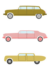 Vintage cars silhouettes