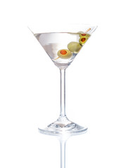 Martini mixed drink with olive