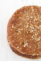 dark bread on white table
