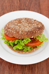 sandwich with healthy bread and vegetables