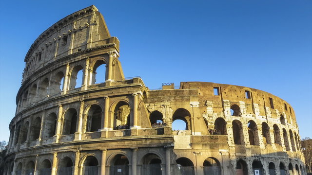 Italy Rome colosseum sunset time lapse