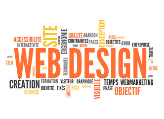 Fototapeta premium web design (tag cloud français)