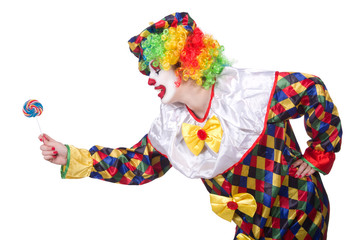 Funny clown isolated on the white